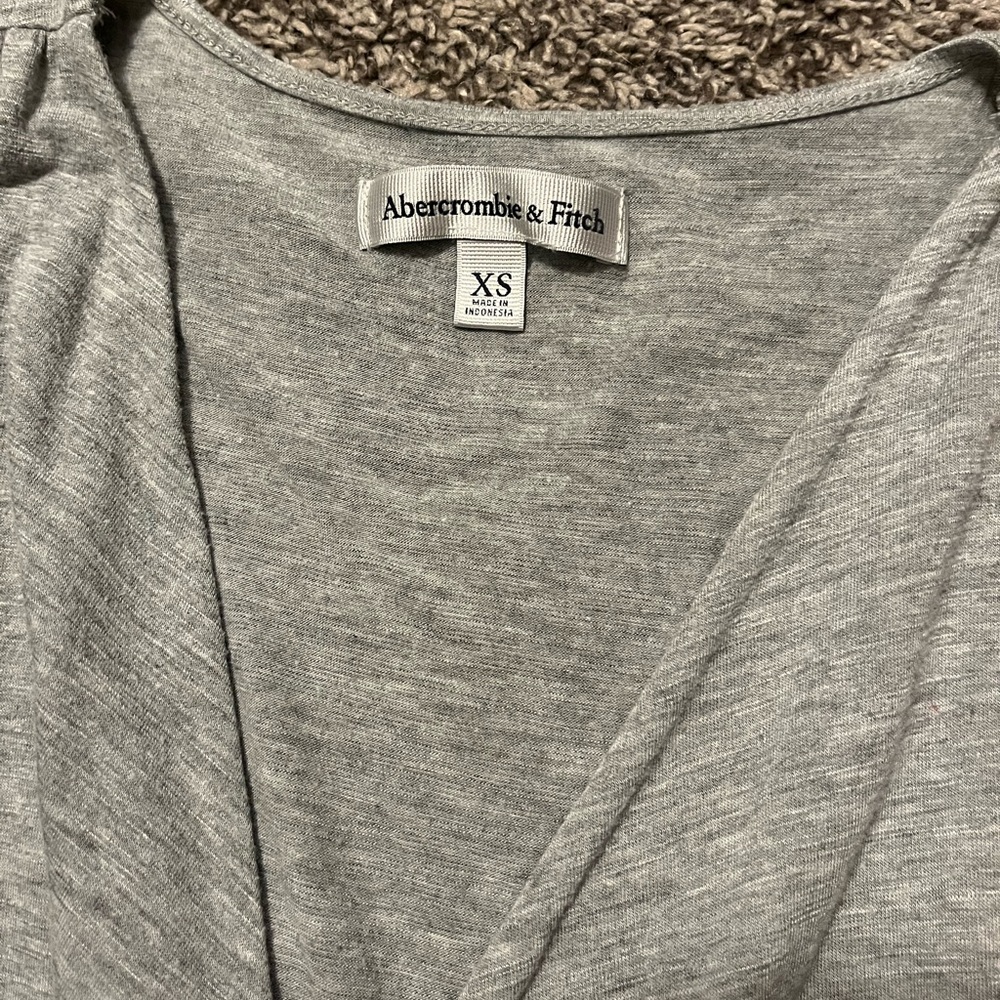 Gray cross cross low neck tank top